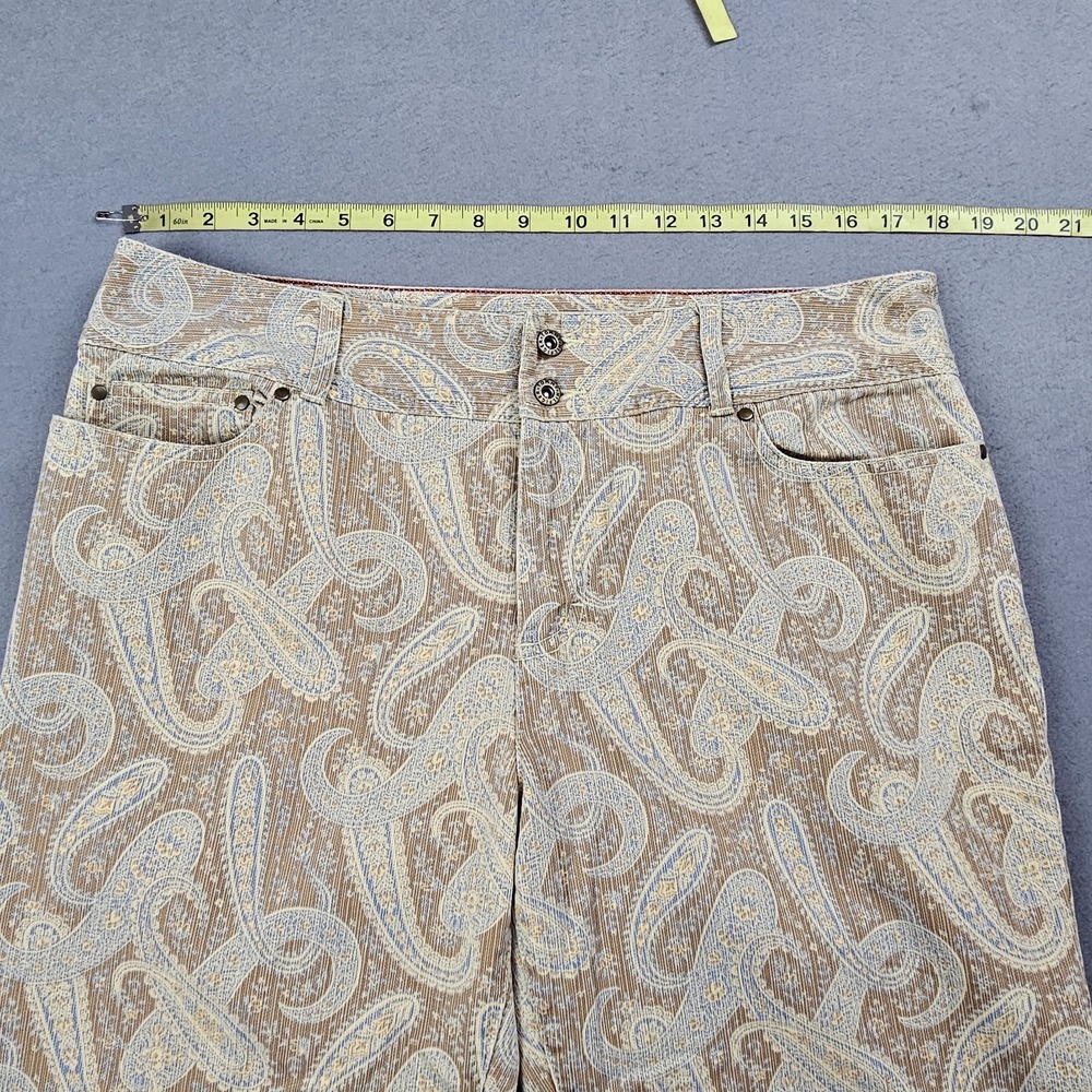 Tommy Hilfiger Womens Size 12 Paisley Jeans Cotton Tan Blue VTG *Hemmed - Picture 6 of 12